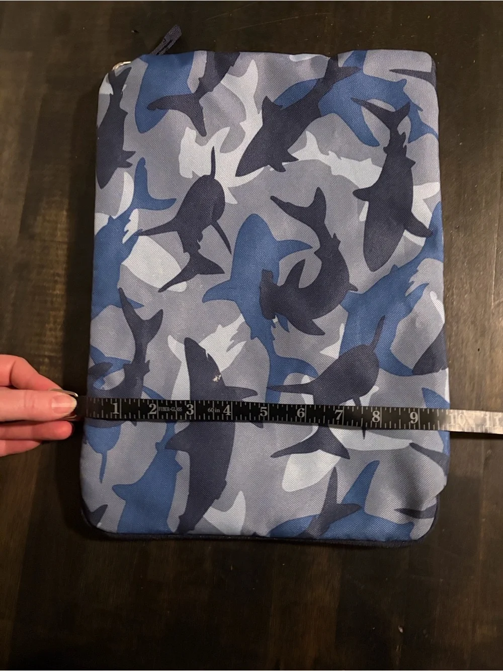 Pottery Barn Kids Gray & Blue Sharks Toiletry Large Zippered Pouch